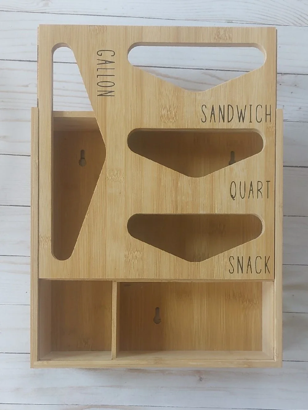 Bamboo Sandwich Bag Organizer - Natural